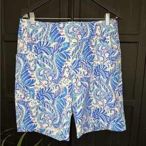 Lilly Pulitzer White Shorts with Blue Paisley Pattern